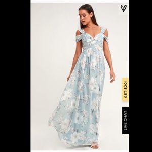 NWT Lulus Maxi Cold-Shoulder Floral Dress